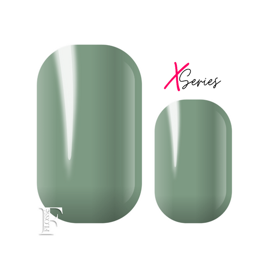 Flossé X series cadet Green block colour nail wraps. Up to 20% wide wraps. Nz
