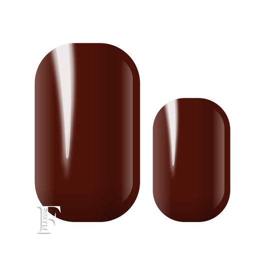 Dark rich chocolatey brown nail wraps. Block colour.