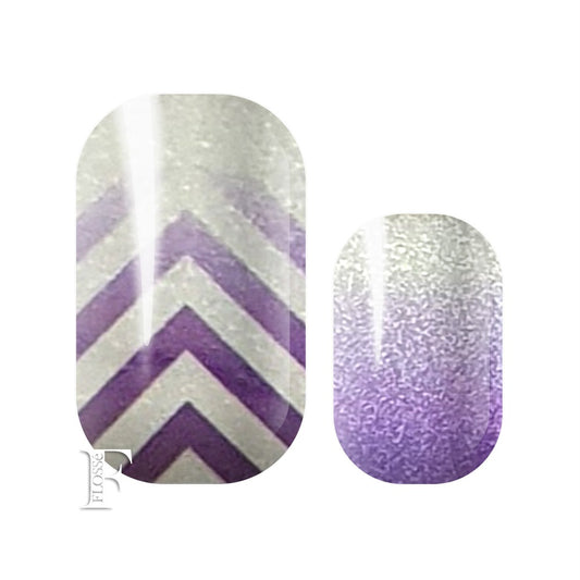 pearl textured purple and silver ombre nail wraps