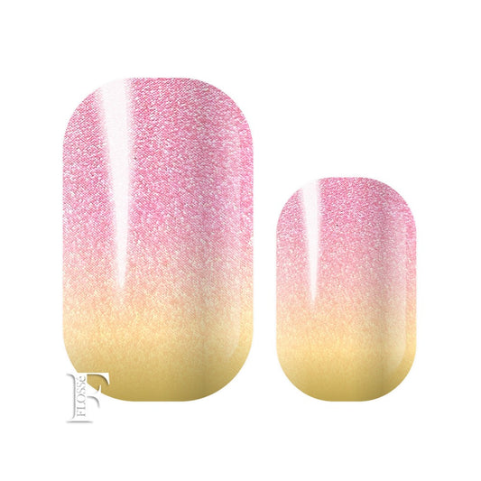 Light yellow ombre to light pink pearl finish gloss nail wraps nz. Rosebud