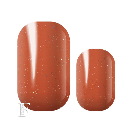 Rusty rose coloured nail wraps with a light sprinkle of glitter sparkle. Rusty Rose nail wraps.