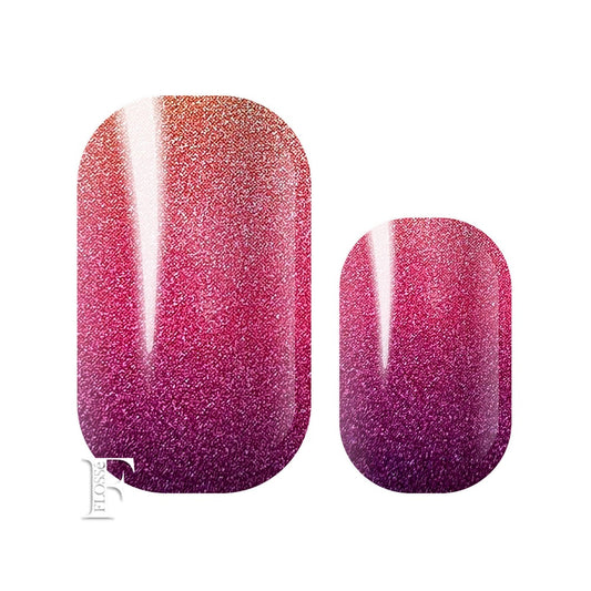 Purple and pink ombre glitter nail wraps. #homemani