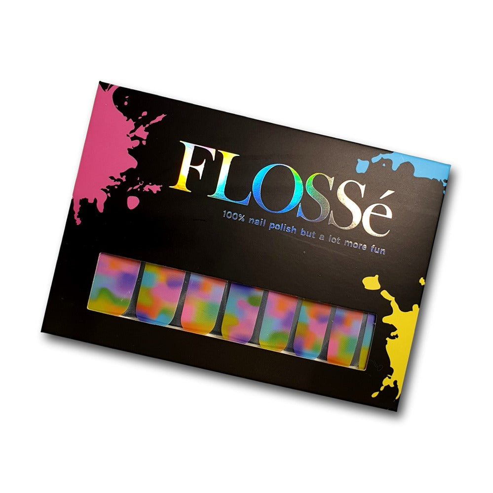 FLOSSe let's bounce nail wraps in packet.