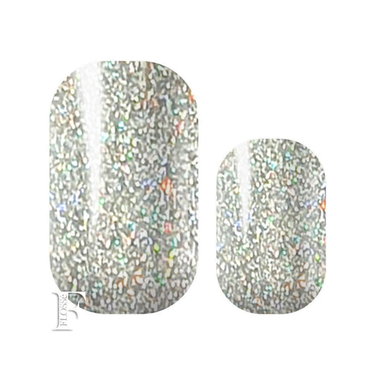 holographic glitter nail wraps with sparkles in rainbow colours