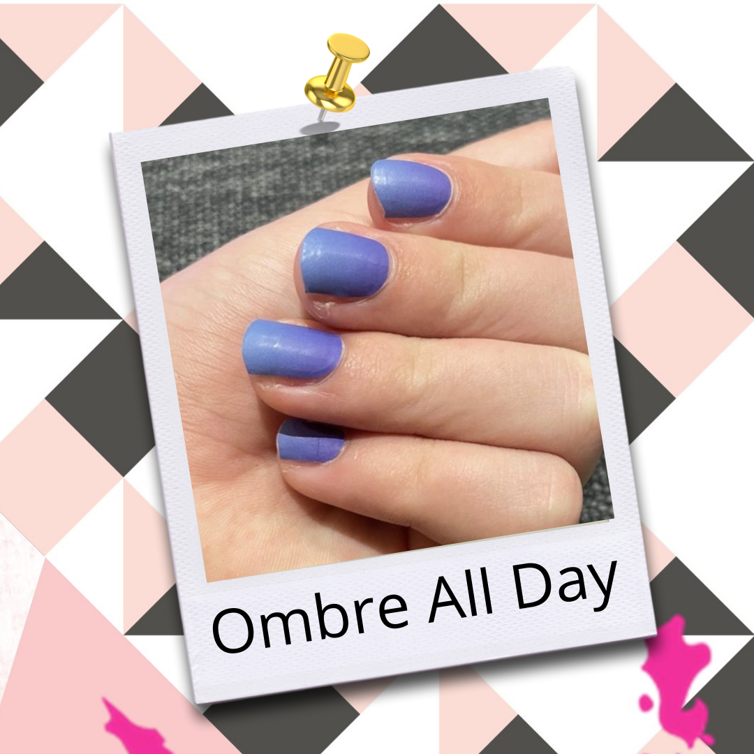 Manicured nails with Ombre All Day nail wrap nail stickers.
