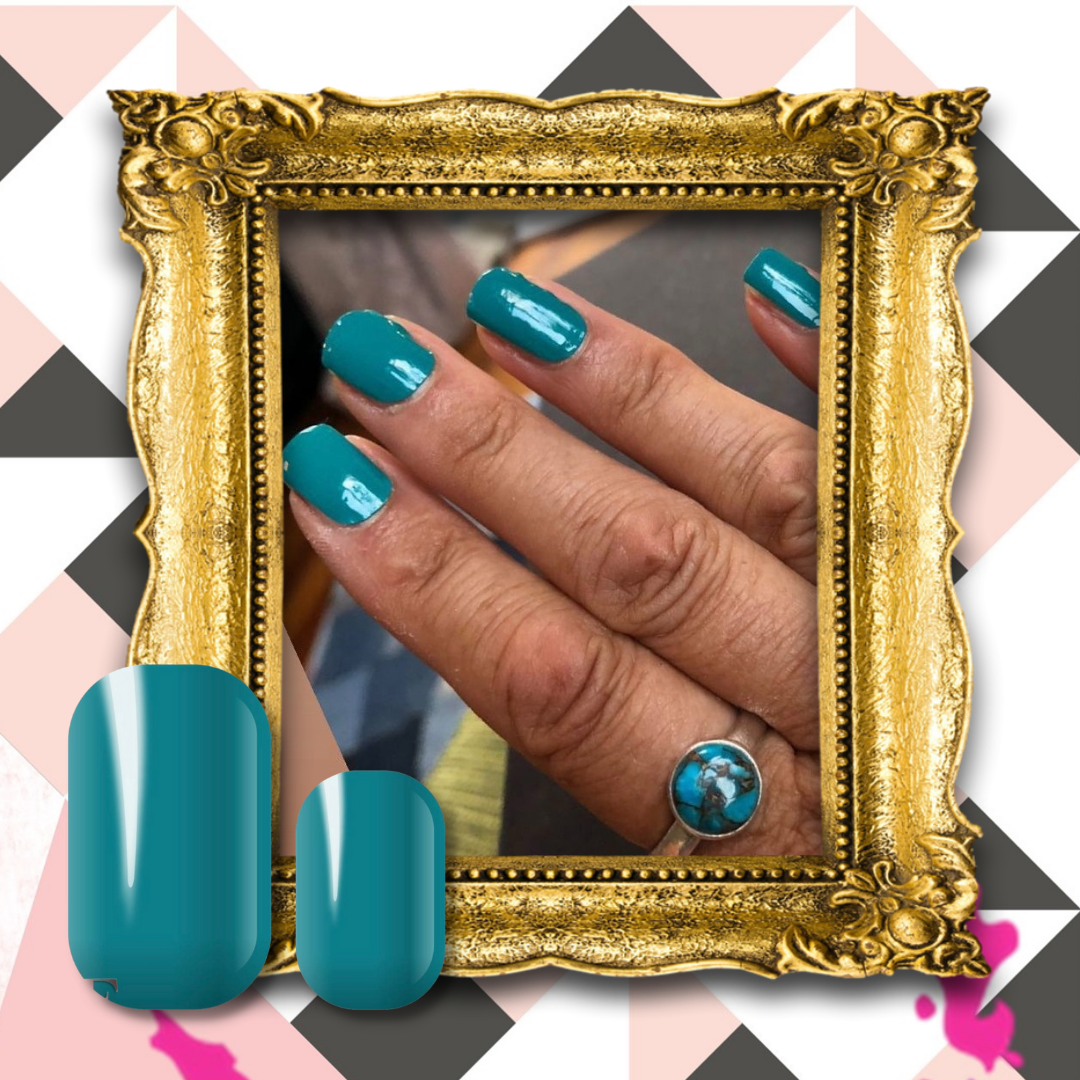 Manicured nails with Really Teally nail wrap stickers