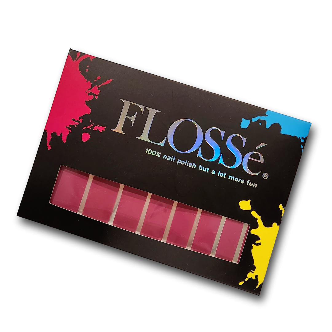 Packaged set of rouge nail wraps.