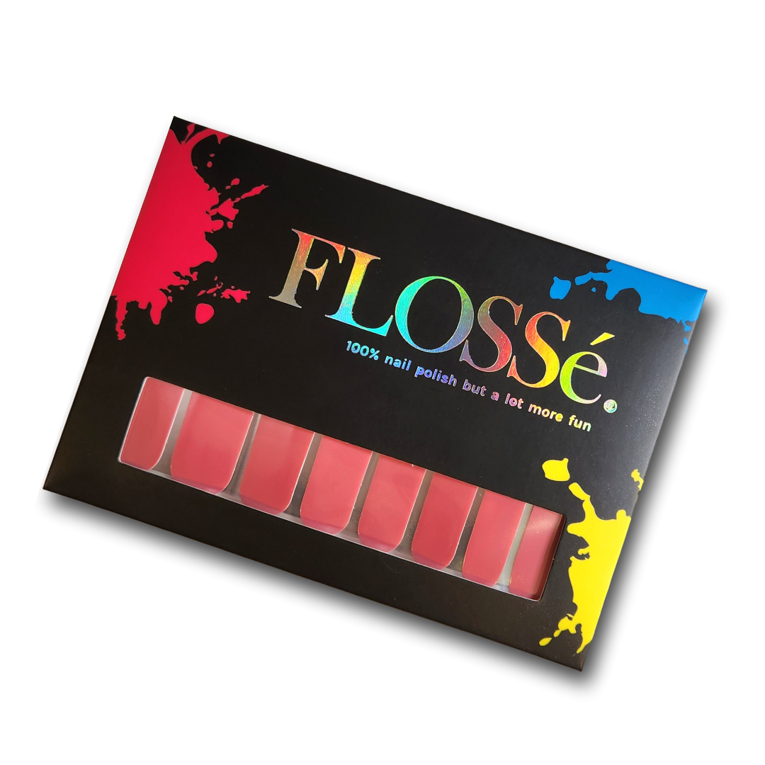 Set of 16 Mauveglow nail wraps. FLOSSé nail stickers.