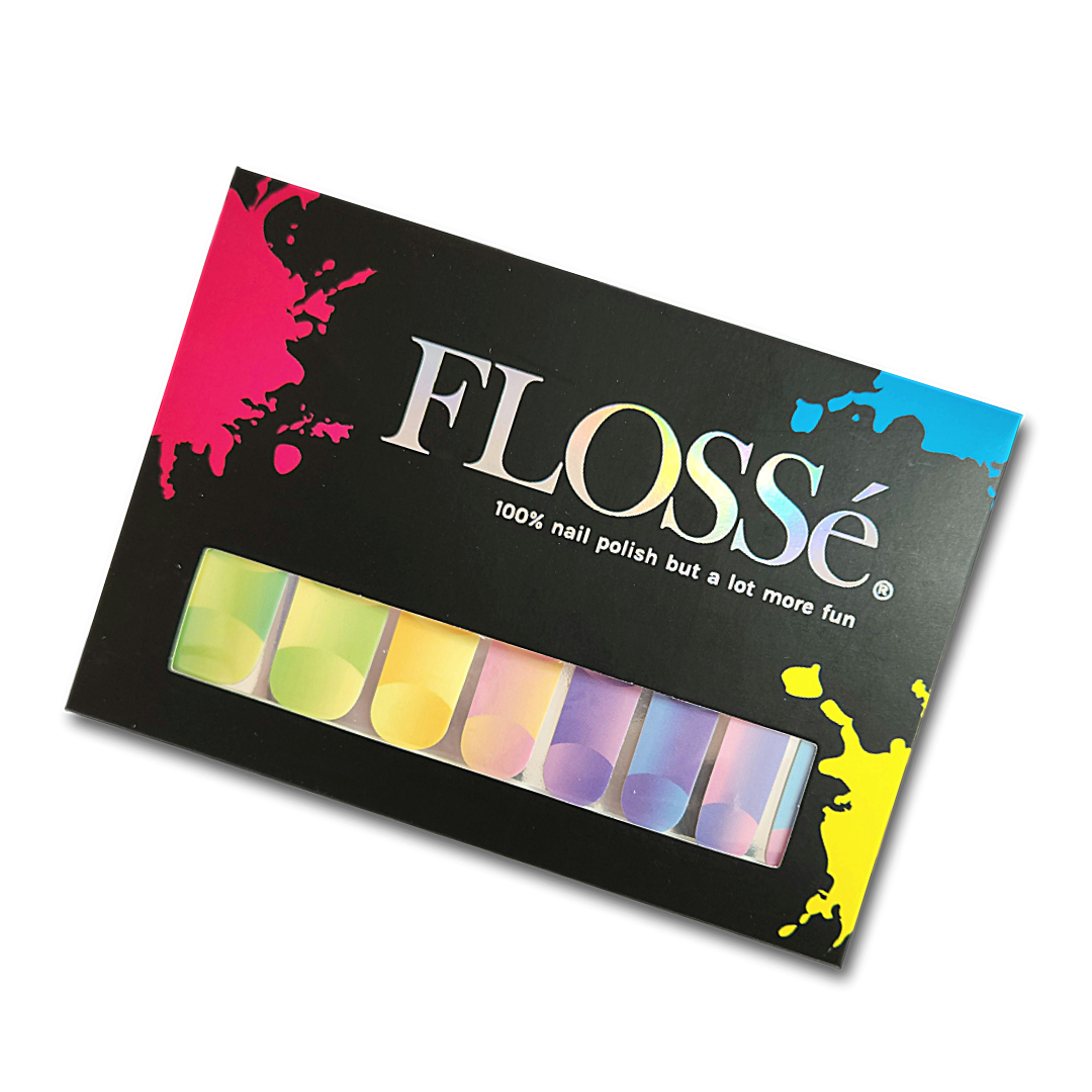 Flossé Vibes nail wraps set of 16 nail at stickers in outer packet