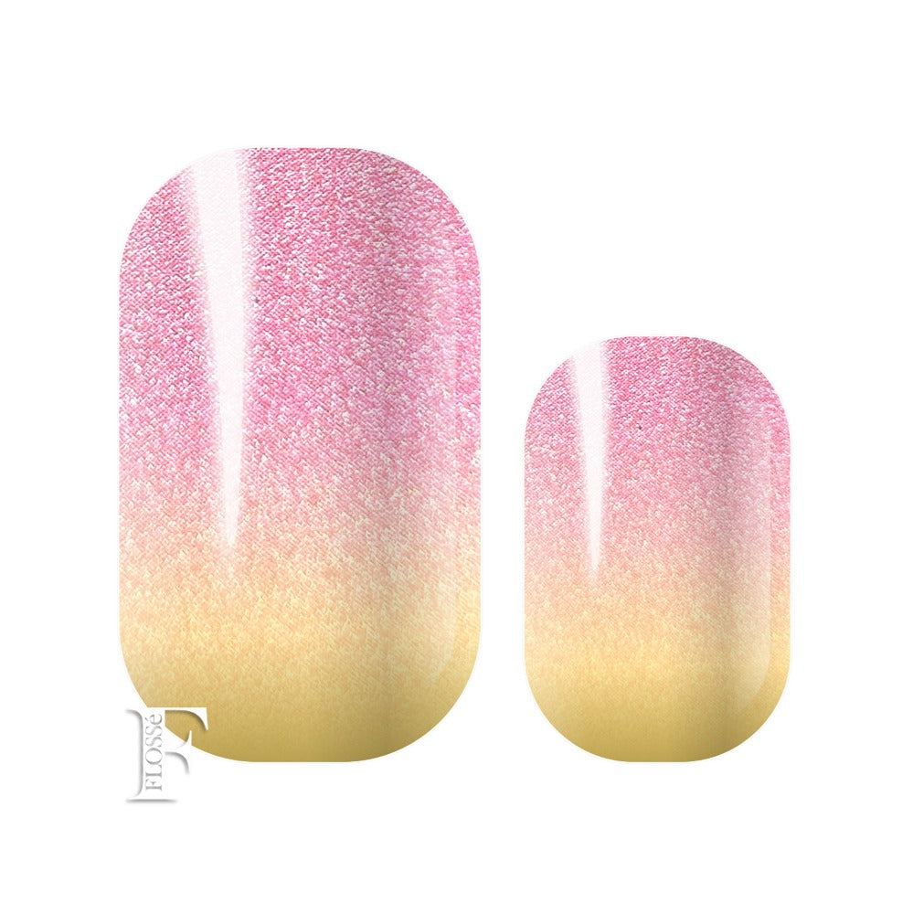 Light yellow ombre to light pink pearl finish gloss nail wraps nz. Rosebud