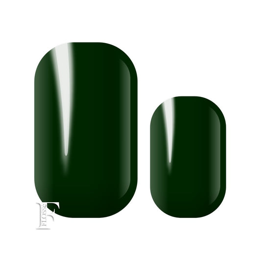 rich dark green nail wraps, almost black