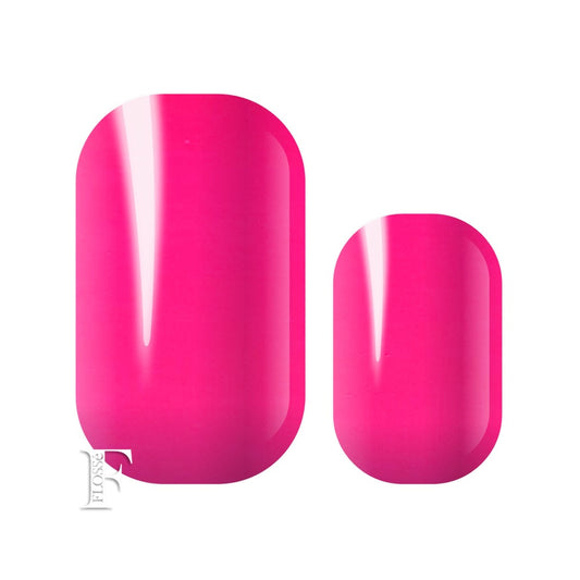 Fluro neon pink nail wraps.