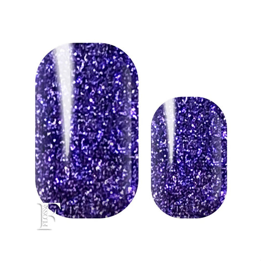 Sparkling Grape purple glitter nail wraps.