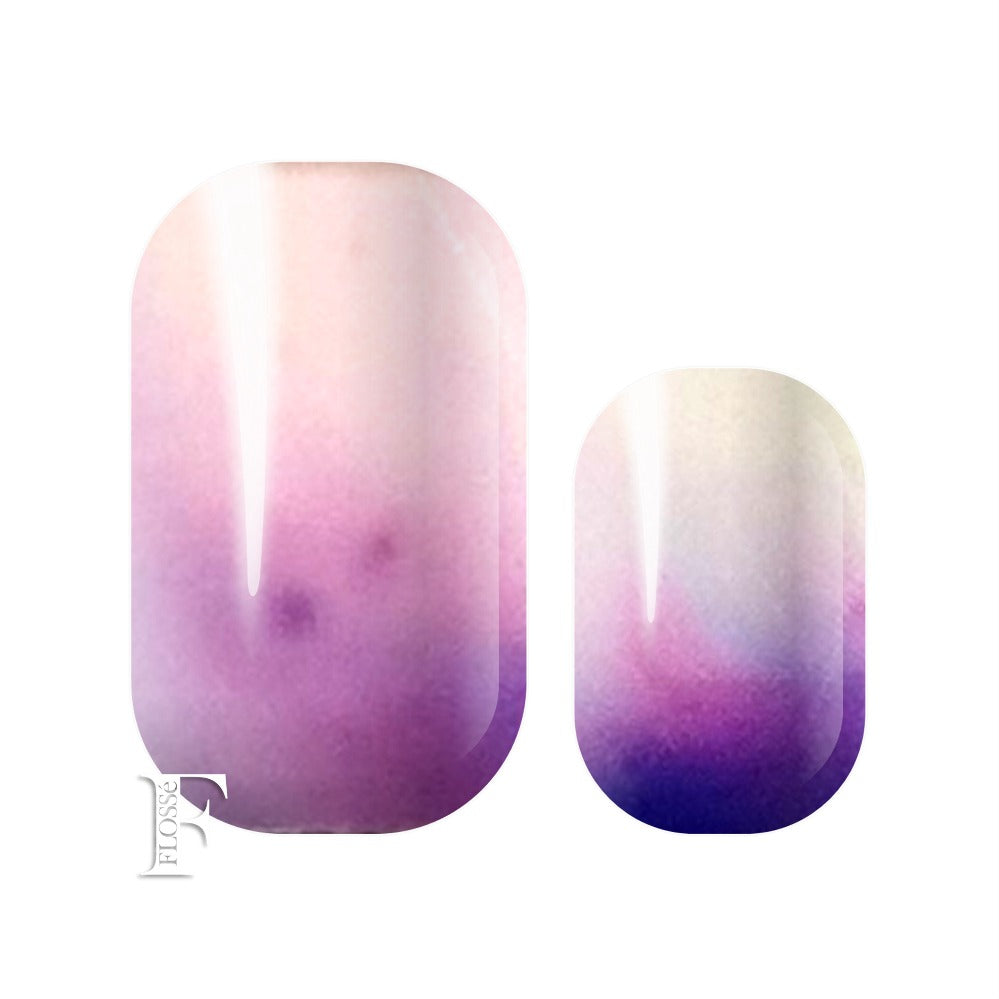 dreamy pink, purple and blue marbled nail wraps