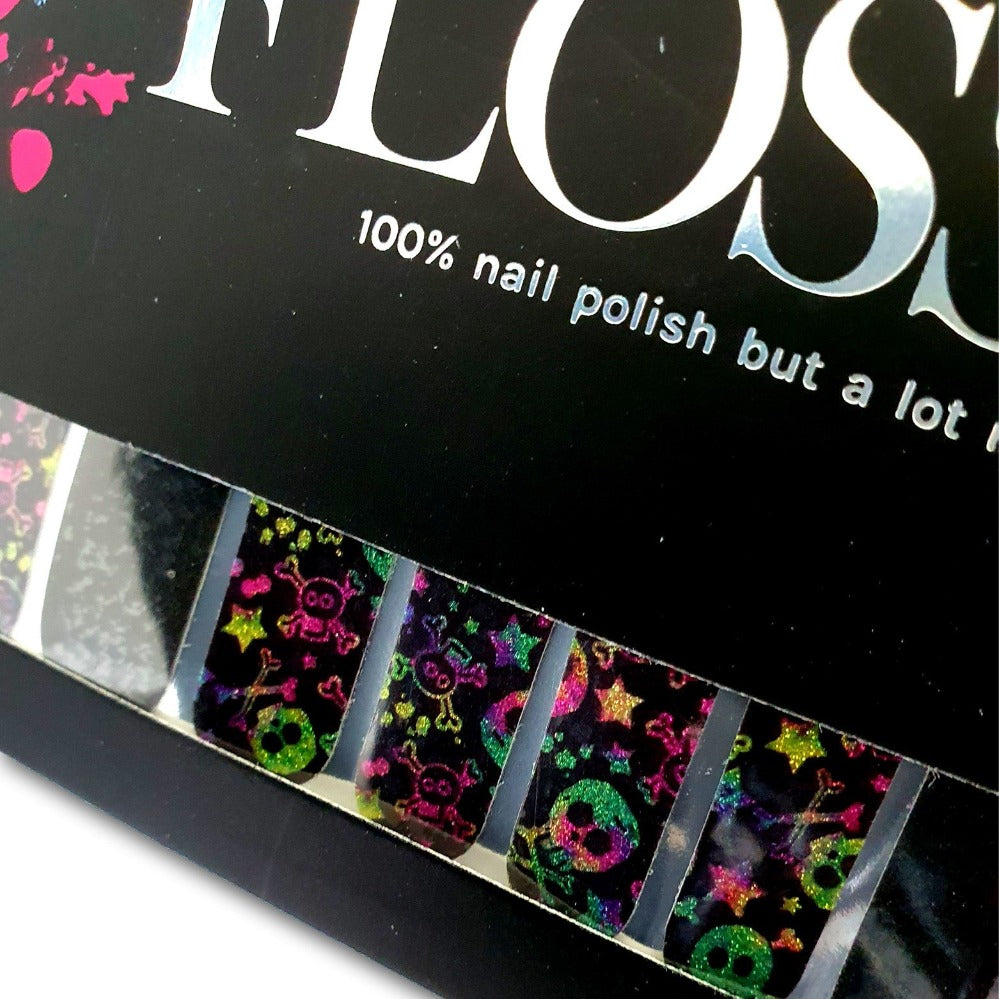 close up of nail wraps showing glitter sparkle