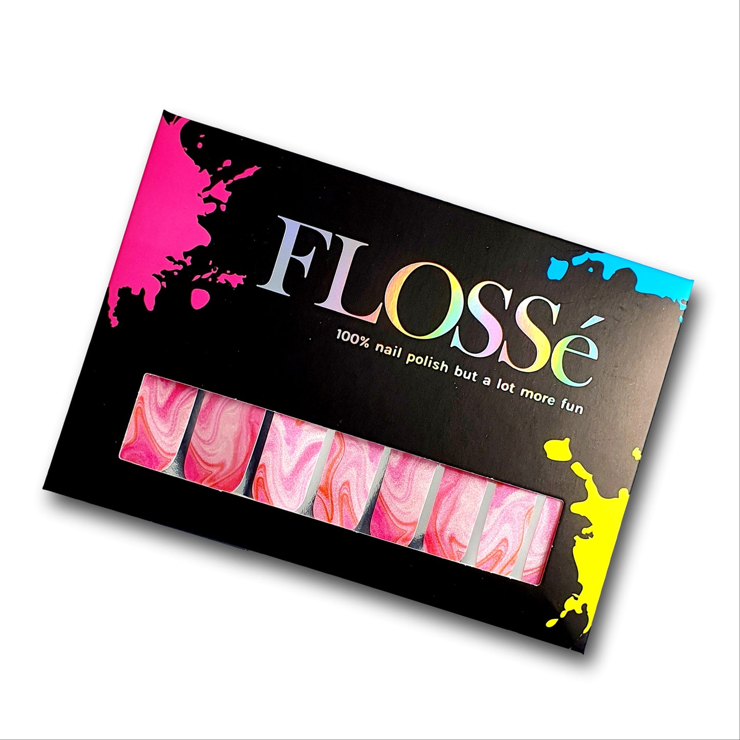 Flosse Strawberry Sunday per wraps in packet, set of 16 nail wraps.