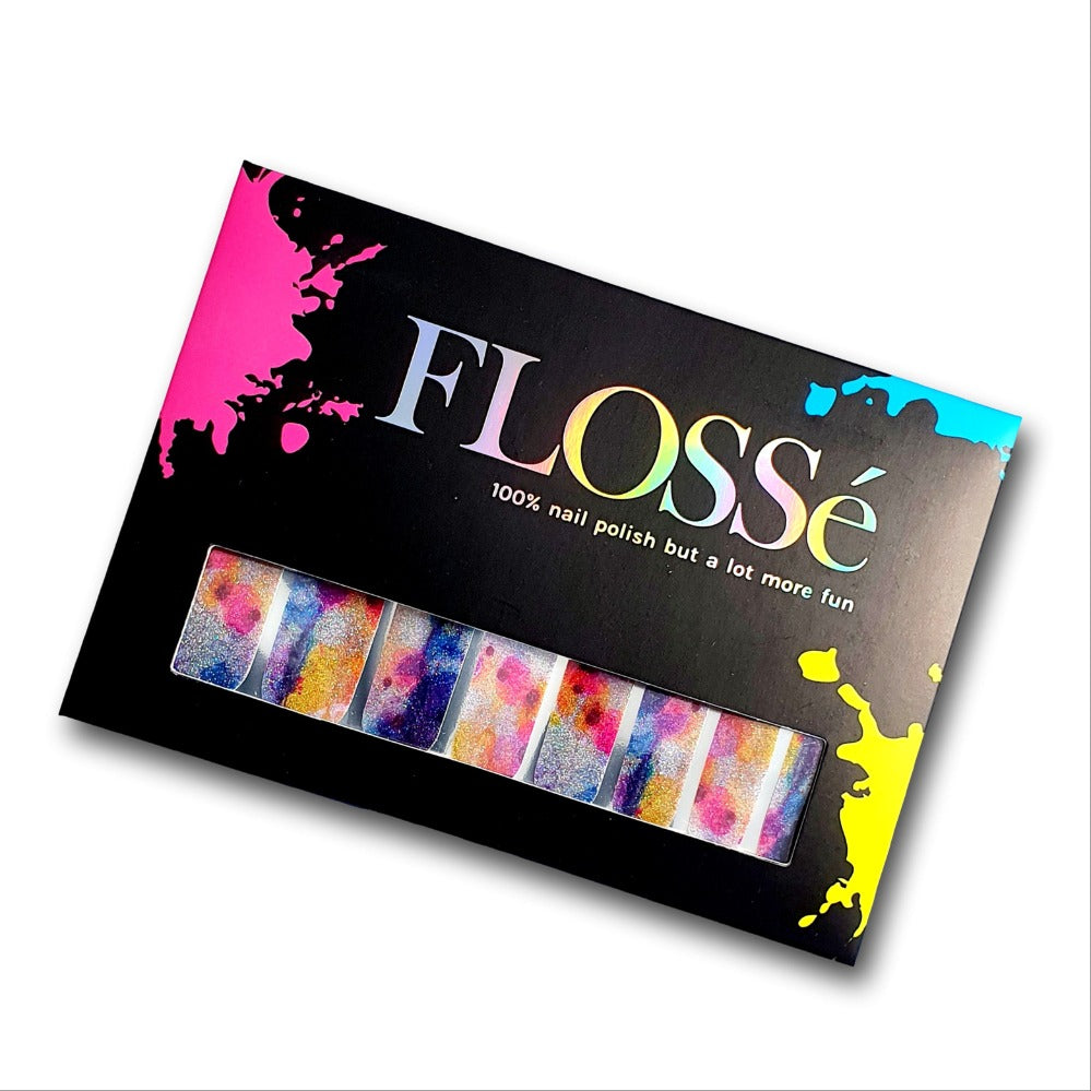 Full set of 16 Miss Bouquet FLOSSe nail wraps in packet.