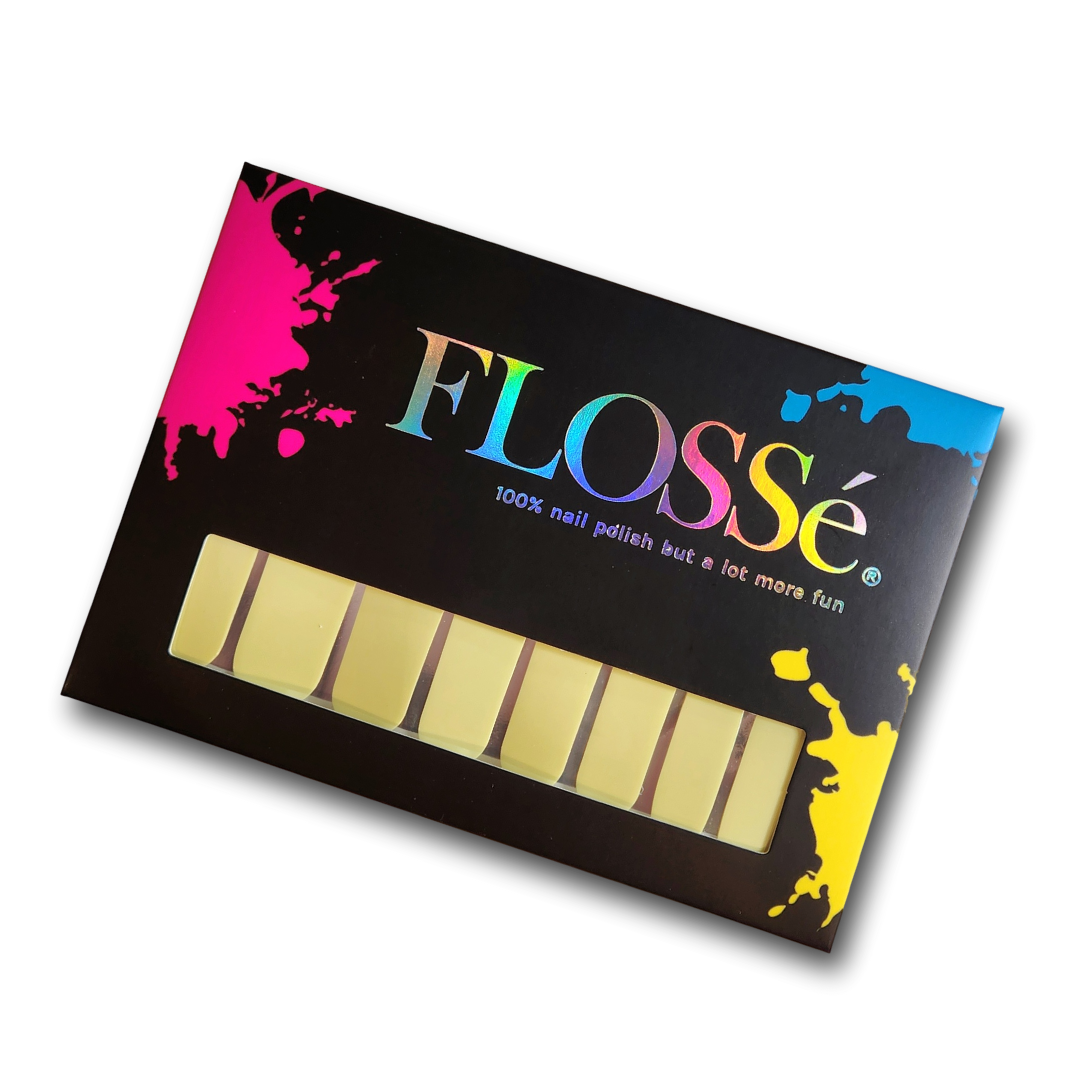 Full set of 16 butter cream nail wraps in flossé packet