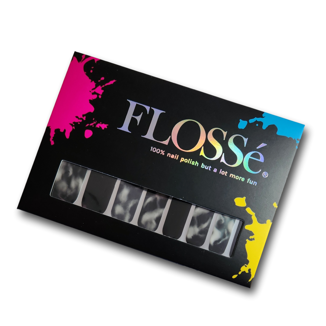 Set of 16 FLOSSé sinister nail wraps in packet