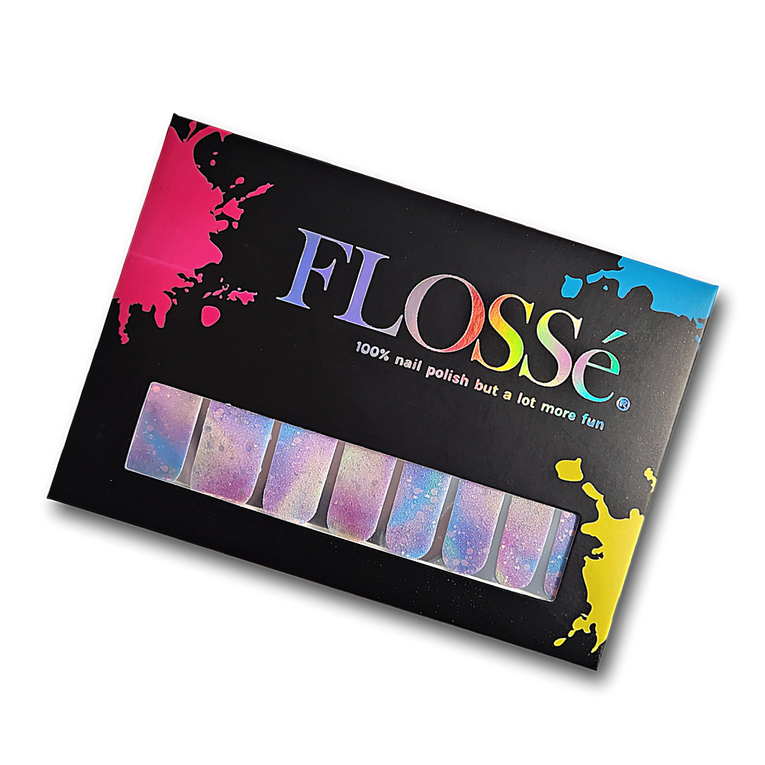 FLOSSé Mayfair nail wraps set of 16 in flossé packaging.