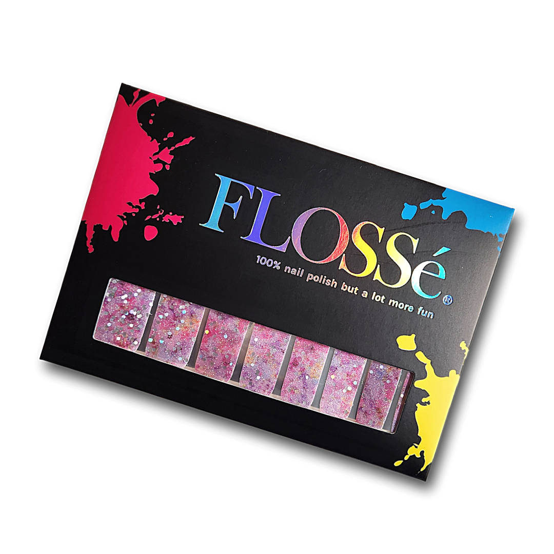 Flossé tickled pink nail wraps in outer packet