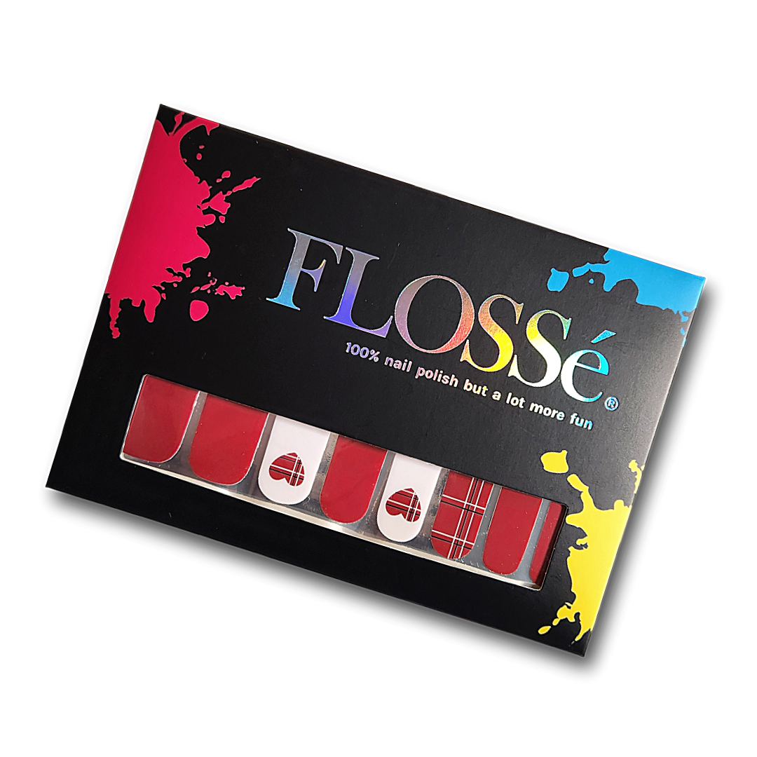 FLOSSé be mine nail wrap set in packet