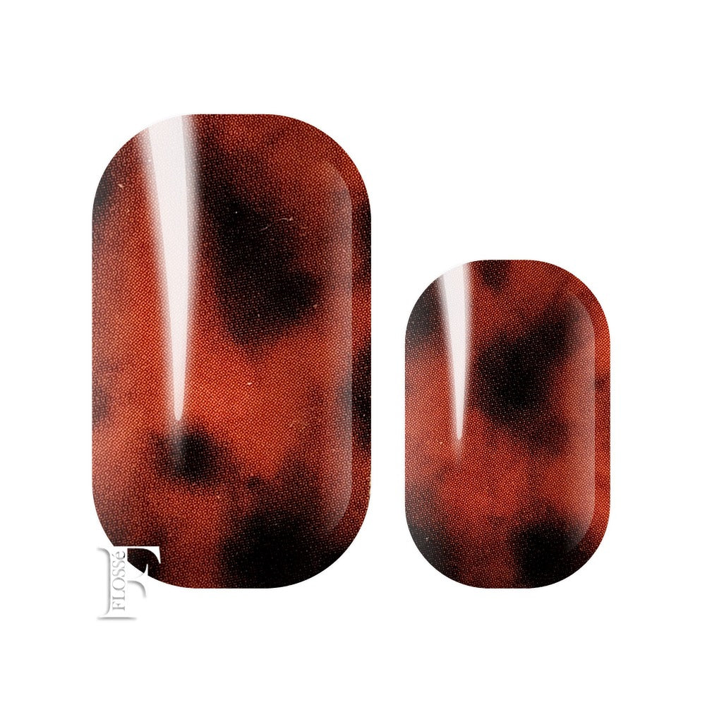 amber and black smudges patterned nail wraps nz. Burnt Amber