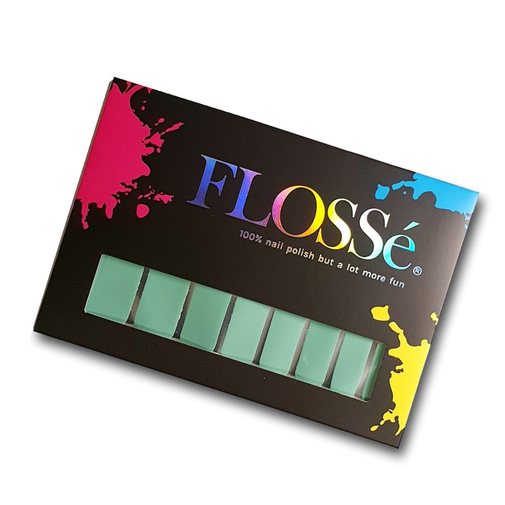 flosse mint martini green nail wraps in packet. Set of 16.