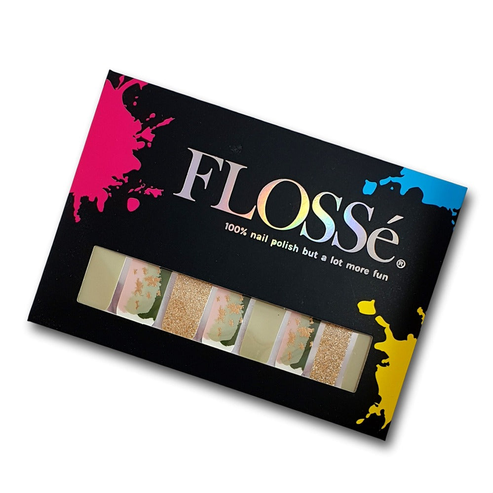 FLOSSé nail wraps garden blush in packet.