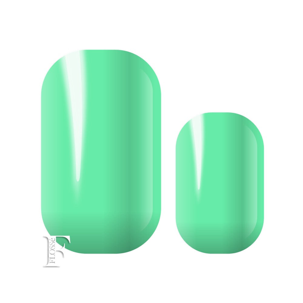 stunning pale mint green block coloured nail wraps nail stickers